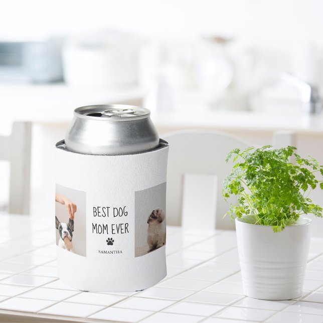 Modern Collage Photo Best Mum Dog Ever  Can Cooler (Creator Uploaded)