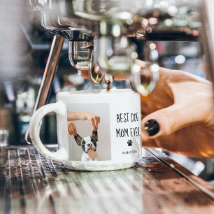 Modern Collage Photo Best Mum Dog Ever  Espresso Cup