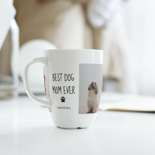 Modern Collage Photo Best Mum Dog Ever Latte Mug