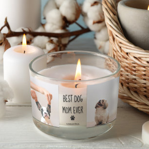 Modern Collage Photo Best Mum Dog Ever  Rectangular Sticker