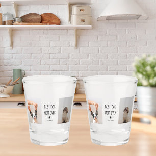Modern Collage Photo Best Mum Dog Ever  Shot Glass