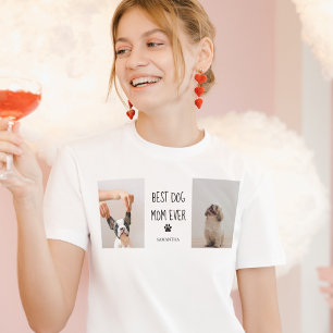 Modern Collage Photo Best Mum Dog Ever  T-Shirt
