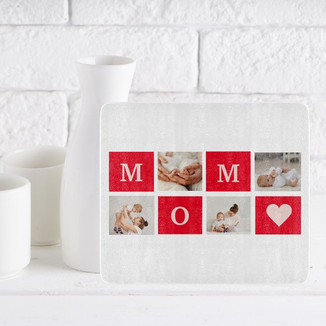 Modern Collage Photo & Best Mum Ever Gift Cutting Board (Creator Uploaded)