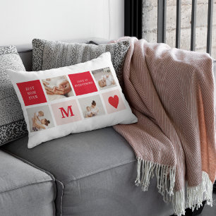 Modern Collage Photo & Best Mum Ever Gift Lumbar Cushion