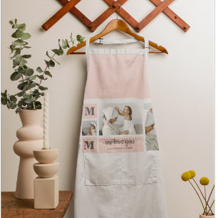 Modern Collage Photo Best Mum Ever Pink Gift Apron