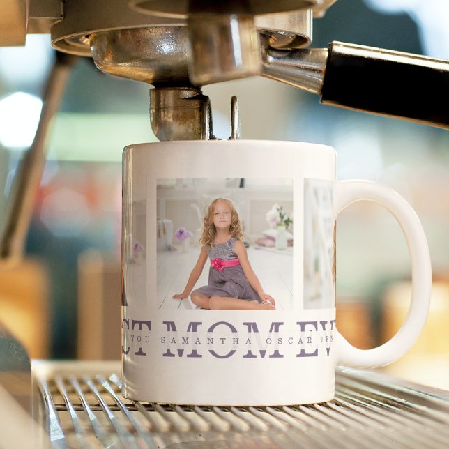 Modern Collage Photo Best Mum Ever Purple Gift  Mug (Creator Uploaded)