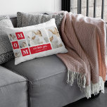Modern Collage Photo Best Mum Ever Red Gifts Lumbar Cushion<br><div class="desc">This gift is perfect for any occasion,  including Mother's Day,  birthdays,  or just to show your appreciation for your mum's hard work and dedication. The photos used in the collage can be selected based on your mum's interests and preferences,  making this gift truly one-of-a-kind.</div>