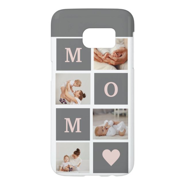 Modern Collage Photo Best Mum  Pink & Grey Gift Case-Mate Samsung Galaxy Case (Back)