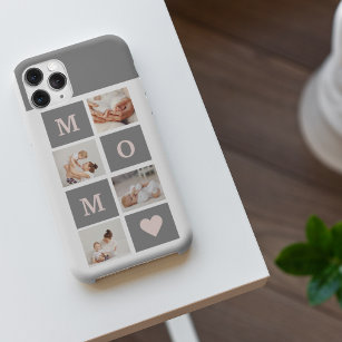 Modern Collage Photo Best Mum  Pink & Grey Gift iPhone 11 Case