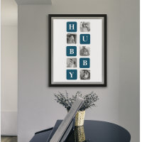 Modern Collage Photo Blue Best Hubby Ever Gift