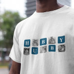 Modern Collage Photo Blue Best Hubby Ever Gift T-Shirt<br><div class="desc">The "Modern Collage Photo Blue Best Hubby Ever Gift" is a personalised photo gift that showcases a collection of pictures featuring the best moments shared between you and your beloved husband. This particular version features a blue theme, making it a stylish and contemporary addition to any decor.This gift is perfect...</div>