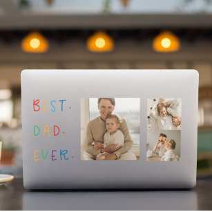 Modern Collage Photo Colourful Best Dad Ever Gift HP Laptop Skin
