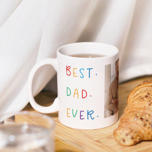 Modern Collage Photo Colourful Best Dad Ever Gift Mug