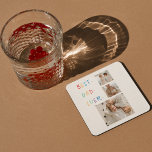 Modern Collage Photo Colourful Best Dad Ever Gift Square Paper Coaster<br><div class="desc">The "Modern Collage Photo Colourful Best Dad Ever Gift" is a personalised and unique present for any dad who deserves to be celebrated. The gift is a collage photo made up of several individual images that have been carefully arranged to create a stunning and eye-catching design. The gift is a...</div>