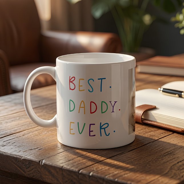 Modern Collage Photo Colourful Best Daddy Ever Espresso Cup (Creator Uploaded)