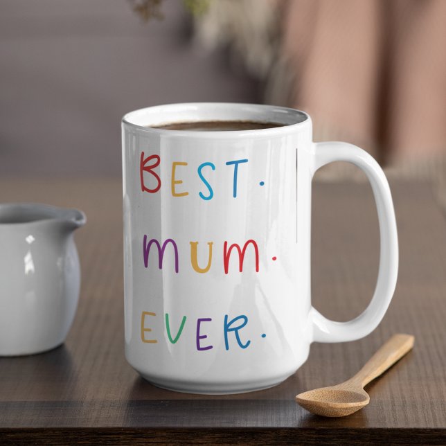Modern Collage Photo & Colourful Best Mum Ever Gif Coffee Mug (Creator Uploaded)