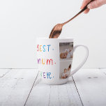 Modern Collage Photo & Colourful Best Mum Ever Gif Latte Mug<br><div class="desc">A modern collage photo and colourful "Best Mum Ever" gift is a thoughtful and personalised present for any mother. The collage photo is a collection of various pictures that have been artfully arranged to form a cohesive and visually appealing composition. These photos may feature cherished memories, family members, and special...</div>