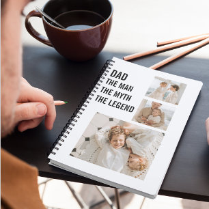 Modern Collage Photo Dad Gift Notebook