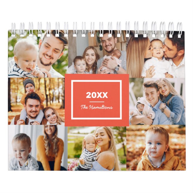 Modern Collage Photo Family 2025 Calendar (Cover)