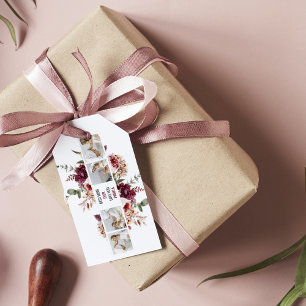 Modern Collage Photo Flowers Frame Best Mum Gift Gift Tags