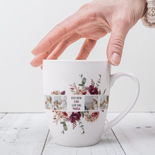 Modern Collage Photo Flowers Frame Best Mum Gift Latte Mug