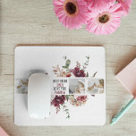 Modern Collage Photo Flowers Frame Best Mum Gift Mouse Mat<br><div class="desc">This modern collage photo features beautiful flowers arranged in a burgundy frame, making it the perfect gift for a special mum in your life. The unique and personalised touch of a collage photo captures memories and moments shared together, making it a thoughtful and heartfelt way to show appreciation and love....</div>