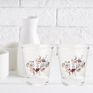 Modern Collage Photo Flowers Frame Best Mum Gift Shot Glass