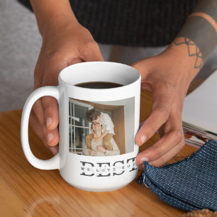 Modern Collage Photo & Grey Best Dad Ever Gift Coffee Mug