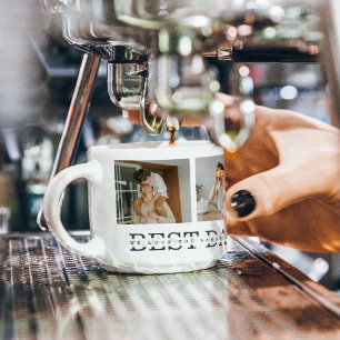 Modern Collage Photo & Grey Best Dad Ever Gift Espresso Cup