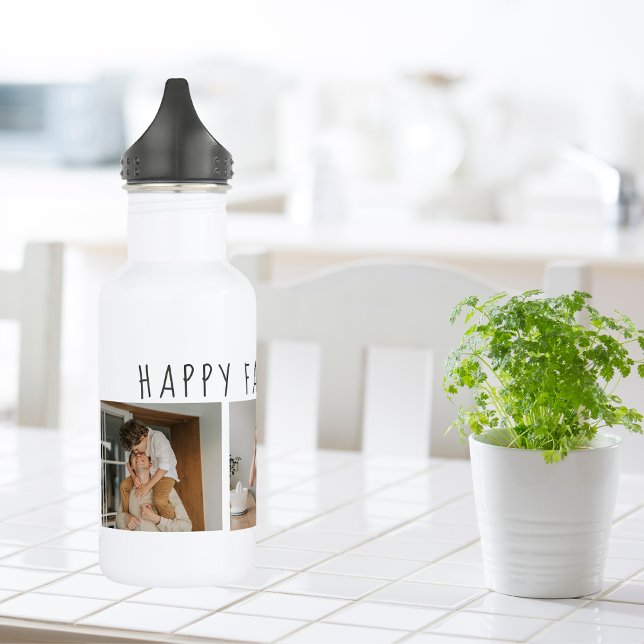 Modern Collage Photo & Happy Fathers Day Best Gift 532 Ml Water Bottle (Creator Uploaded)