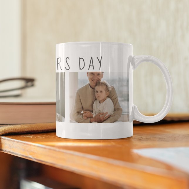 Modern Collage Photo & Happy Fathers Day Best Gift Coffee Mug (Creator Uploaded)