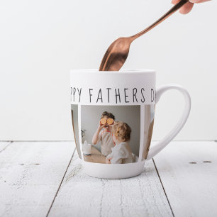 Modern Collage Photo & Happy Fathers Day Best Gift Latte Mug