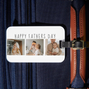 Modern Collage Photo & Happy Fathers Day Best Gift Luggage Tag