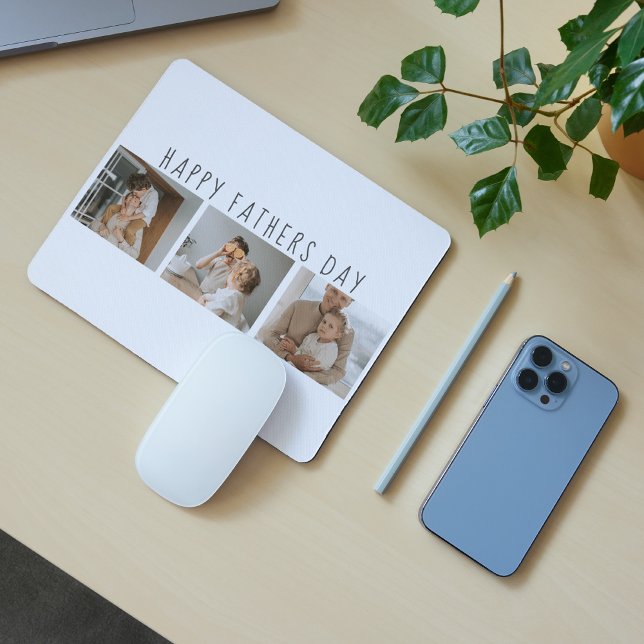 Modern Collage Photo & Happy Fathers Day Best Gift Mouse Mat (Creator Uploaded)
