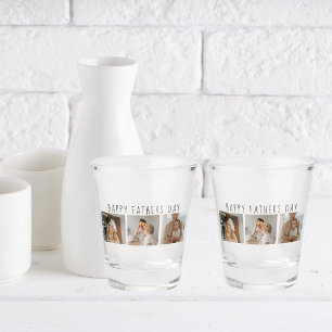 Modern Collage Photo & Happy Fathers Day Best Gift Shot Glass
