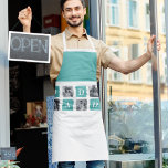Modern Collage Photo  Happy Fathers Day Gift Apron<br><div class="desc">Introducing the Modern Collage Photo Happy Father's Day Gift in a mint colour theme. This unique and personalised gift is designed to celebrate the special bond between a father and their loved ones.The Modern Collage Photo Happy Father's Day Gift is a beautifully crafted collage frame that can be customised with...</div>