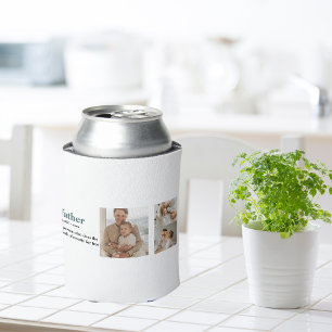 Modern Collage Photo Happy Fathers Day Gift Can Cooler