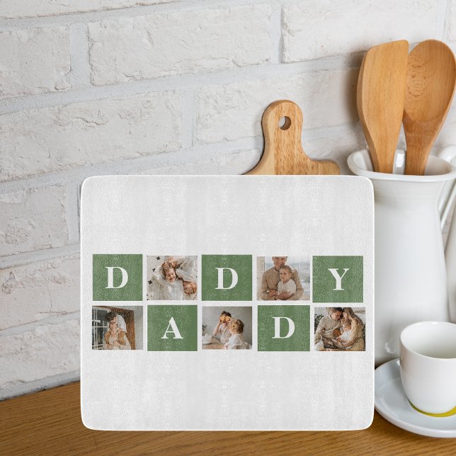 Modern Collage Photo & Happy Fathers Day Gift Cutting Board (Creator Uploaded)