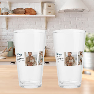 Modern Collage Photo Happy Fathers Day Gift Glass