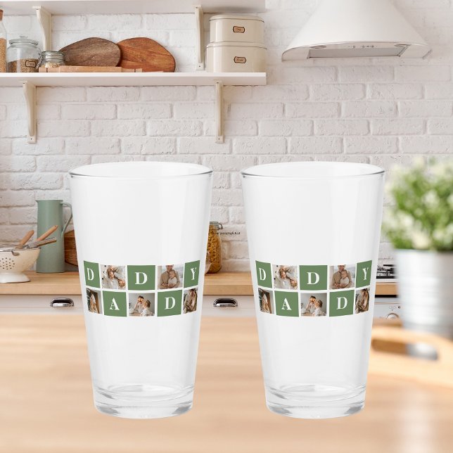 Modern Collage Photo & Happy Fathers Day Gift Glass (Creator Uploaded)