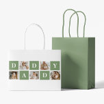 Modern Collage Photo & Happy Fathers Day Gift Large Gift Bag<br><div class="desc">A modern collage photo is a creative way to celebrate and honour someone special in your life, such as your father, on Father's Day. It involves compiling various photos and arranging them together in a visually appealing manner to create a cohesive and meaningful composition. To create a modern collage photo...</div>