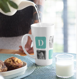 Modern Collage Photo  Happy Fathers Day Gift Latte Mug