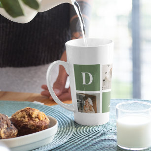 Modern Collage Photo & Happy Fathers Day Gift Latte Mug