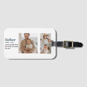 Modern Collage Photo Happy Fathers Day Gift Luggage Tag