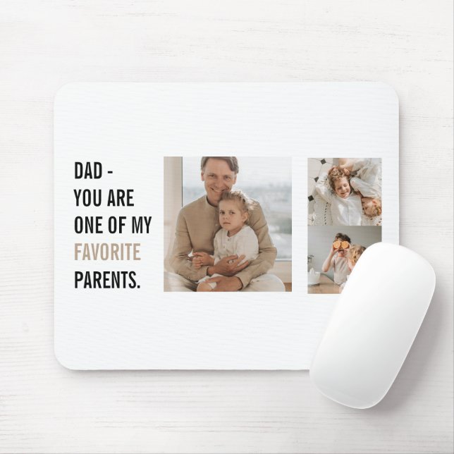 Modern Collage Photo & Happy Fathers Day Gift Mouse Mat (With Mouse)