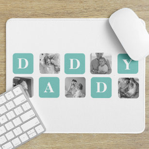 Modern Collage Photo  Happy Fathers Day Gift Mouse Mat