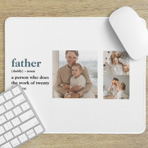 Modern Collage Photo Happy Fathers Day Gift Mouse Mat