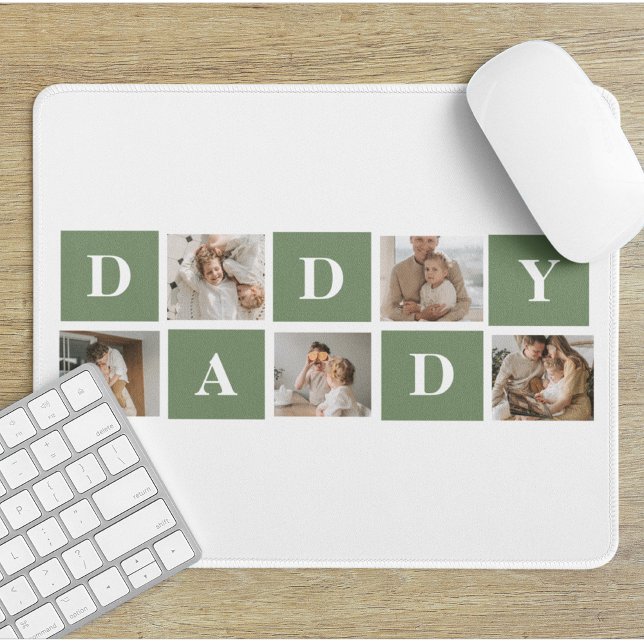 Modern Collage Photo & Happy Fathers Day Gift Mouse Mat (Creator Uploaded)