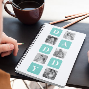 Modern Collage Photo Happy Fathers Day Gift Notebook