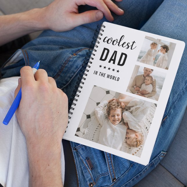 Modern Collage Photo Happy  Fathers Day Gift Notebook (Creator Uploaded)